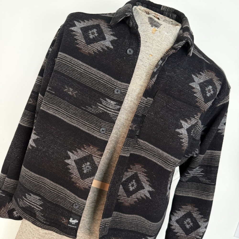 Brooklyn Cloth Mens Boxy Fit Black & Grey Jacket Aztec Western BKLYN Small
